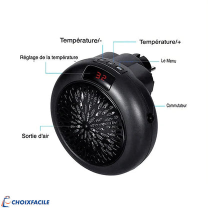 Chauffage soufflant électrique 900W au Maroc