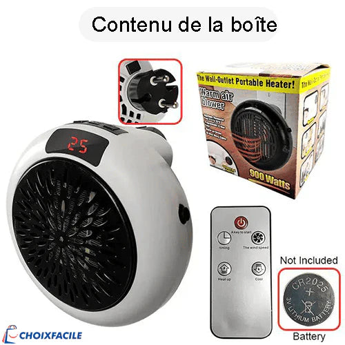 Chauffage soufflant électrique 900W au Maroc